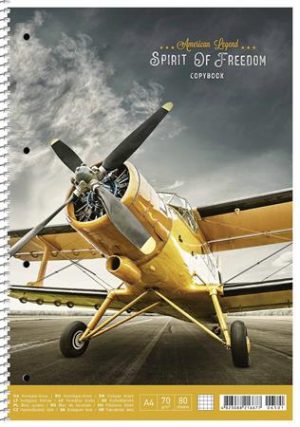 Spirálfüzet, A4, kockás, 80 lap, SHKOLYARYK "Spirit of Ajándékdom", vegyes