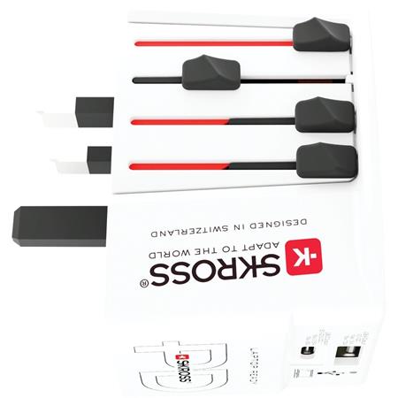Adapter, világutazóknak, 1xUSB-A, 1xUSB-C PD, 65W, USB-C kábel, SKROSS - Image 2