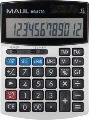 Számológép, asztali, 12 számjegy, MAUL "MBU 700", fekete