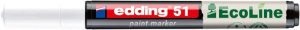 Lakkmarker, 1-2 mm, EDDING "51", fehér