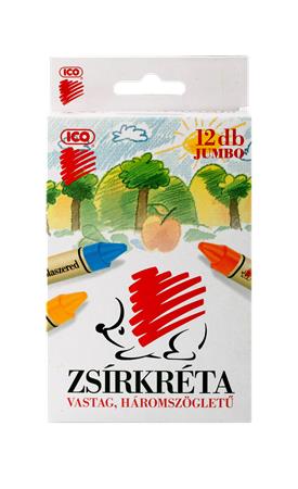 Zsírkréta, vastag, ICO "Süni", 12 különböző szín