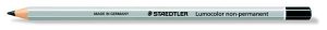 Jelölőceruza, hatszögletű, mindenre író, lemosható (omnichrom), STAEDTLER "Lumocolor 108", fekete