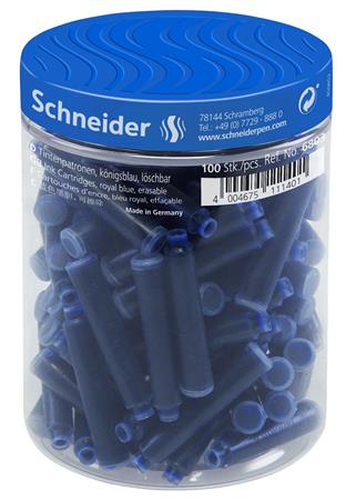 Töltőtoll patron, 100 db, SCHNEIDER, királykék - Image 2