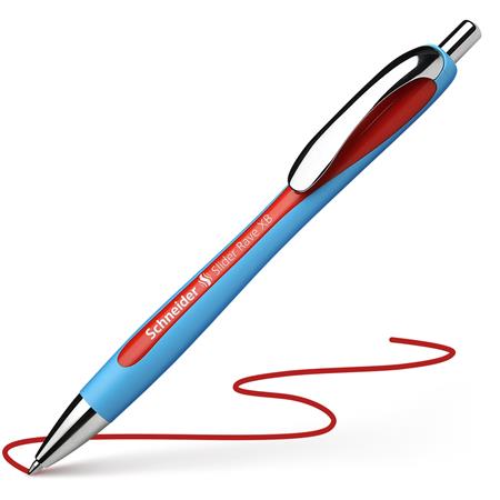 Golyóstoll, 0,7 mm, nyomógombos, SCHNEIDER "Slider Rave XB", piros - Image 2
