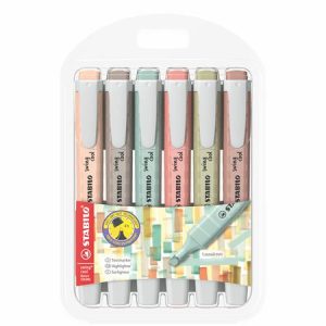 Szövegkiemelő készlet, 1-4 mm, STABILO "Swing cool NatureCOLORS", 6 különböző szín