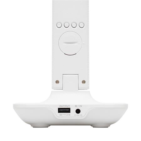 Asztali lámpa, LED, szabályozható, Qi töltővel, USB, HOME, fehér - Image 5