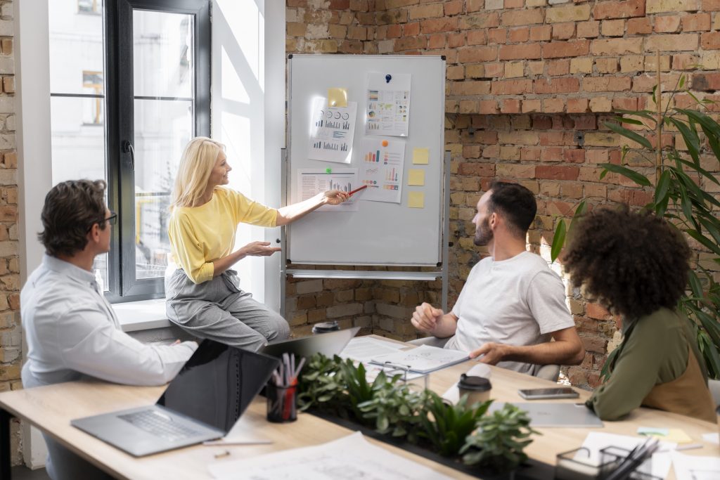 Mágneses fehértábla csapatmunkához és projekttervezéshez