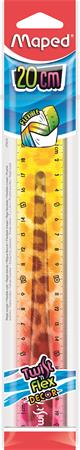 Vonalzó, műanyag, törhetetlen, 20 cm, MAPED `Twist N` Flex Decor Animals`, vegyes színek