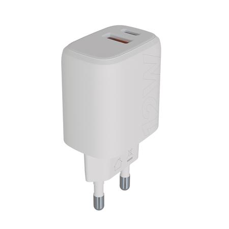 Hálózati töltő, USB-A + USB-C, 12W, AVAX "CH312W Speedy", fehér - Image 3