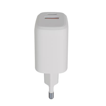 Hálózati töltő, USB-A + USB-C, 12W, AVAX "CH312W Speedy", fehér - Image 6