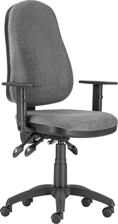 Irodai forgószék, szövetborítás, fekete lábkereszt, karfával "Xenia LX ", szürke