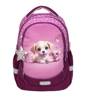 Iskolatáska, cipzáras, BELMIL "Leisure Plus Puppy Love", kutyusok