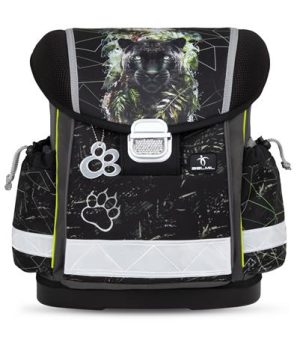 Iskolatáska, fémcsat, BELMIL "Classy Black Panther", fekete párduc