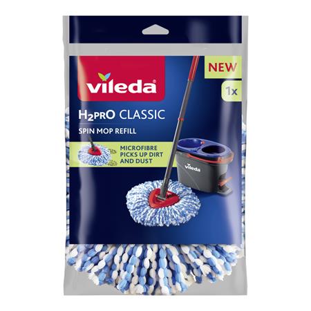 Forgó felmosó utántöltő, pedálos, VILEDA "H2PrO", kék-fehér