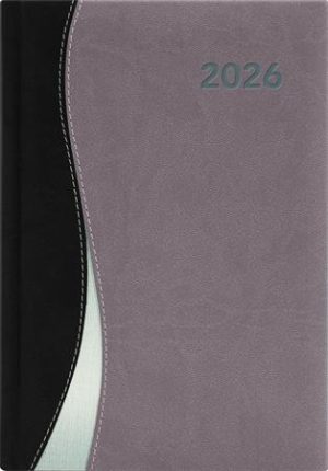 Naptár, tervező, A5, napi, DAYLINER, "Dubai", fekete-szürke