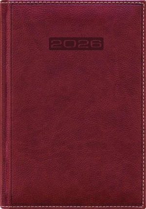 Naptár, tervező, A5, napi, DAYLINER, "Sherwood", barnásvörös