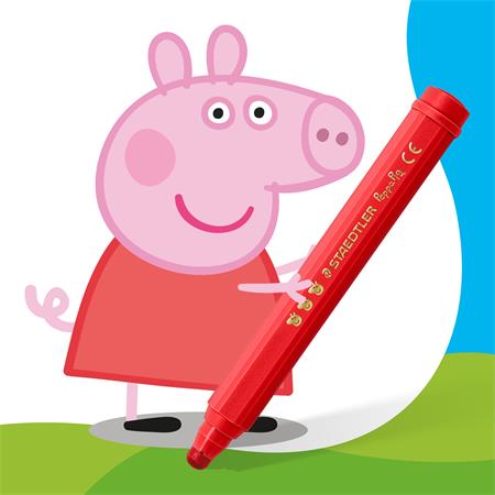 Filctoll készlet, 2,5 mm, kimosható, jumbo, STAEDTLER „Noris® junior 329”, Peppa malac, 12 szín - Image 3
