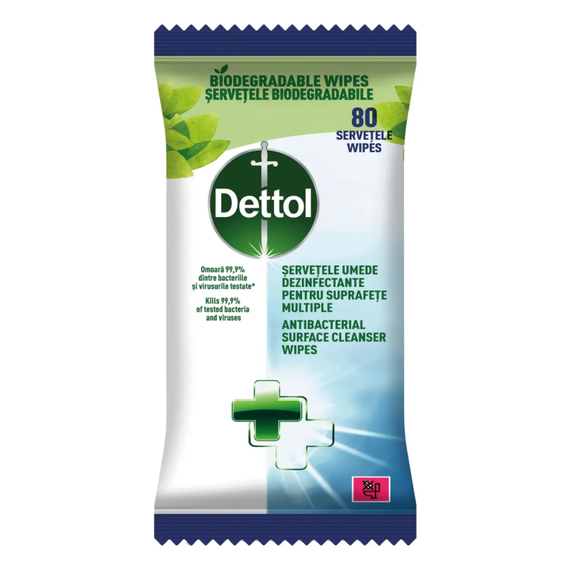 Dettol antibakteriális felülettisztító törlőkendő 80 db original
