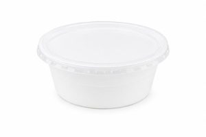 Műanyag gulyás tányér, tetőzhető, 500 ml, 50 db, fehér