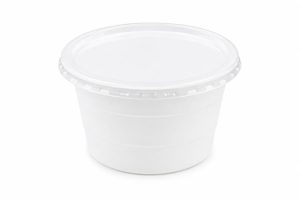 Műanyag gulyás tányér, tetőzhető, 750 ml, 50 db, fehér