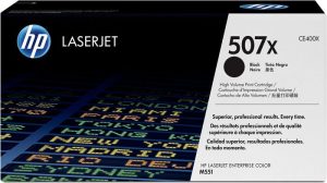 CE400X Lézertoner LaserJet M551 nyomtatóhoz, HP 507X, fekete, 11k