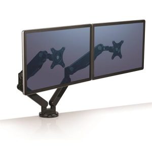Monitortartó kar, két monitorhoz, FELLOWES "Platinum Series™Dual", fekete