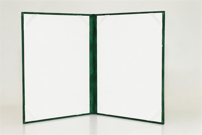 Oklevéltartó, A5, exkluzív, plüss, 2 db A5 oklevélhez, zöld - Image 2