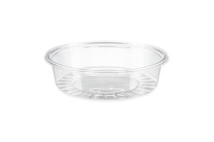 Műanyag öntetes tál, 50 ml, 75 mm átmérő, 100 db, víztiszta