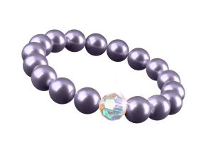 Karkötő, halványlila SWAROVSKI® gyöngyből, színjátszós fehér kristállyal, 10 mm, ART CRYSTELLA® M