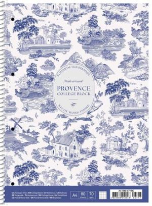 Spirálfüzet, A4+, kockás, 80 lap, SHKOLYARYK "Provence", vegyes