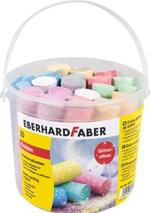 Aszfaltkréta, 20 darabos,  EBERHARD FABER, 6 csillámos szín