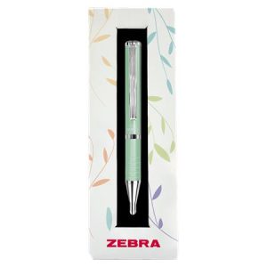 Golyóstoll, 0,24 mm, teleszkópos, pisztáciazöld tolltest, ZEBRA "SL-F1", kék