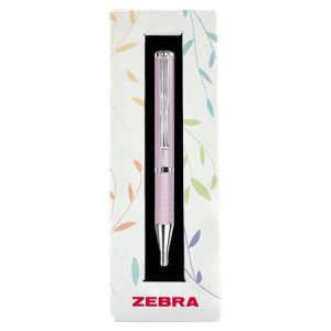 Golyóstoll, 0,24 mm, teleszkópos, babarózsaszín tolltest, ZEBRA "SL-F1", kék