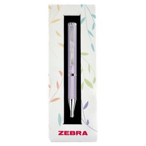 Golyóstoll, 0,24 mm, teleszkópos, levendula tolltest, ZEBRA "SL-F1", kék