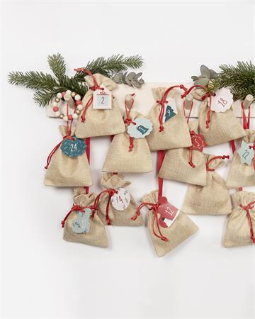 Adventi naptár, tasakos, juta hatás, FOLIA "Nature", természetes hatású - Image 2