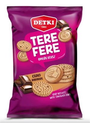 Omlós keksz, 150 g, DETKI "Tere-Fere", csokoládé darabokkal