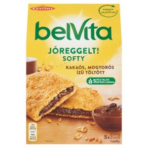Keksz, 5x50 g, BELVITA "Jó reggelt! Softy" mogyorós ízű kakaós töltelékkel