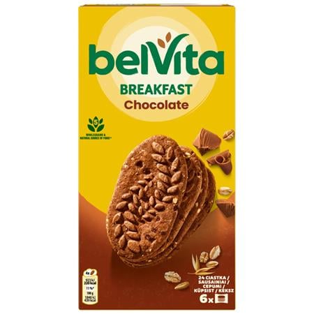 Keksz, 6x50 g, BELVITA "Jó reggelt", kakaós