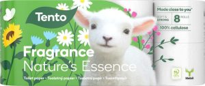 Toalettpapír, 3 rétegű, kistekercses, 8 tekercs, TENTO "Nature`s Essence", fehér