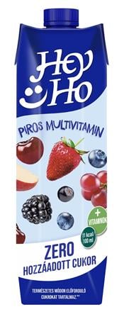 Gyümölcsital, 20%, cukormentes, 1 l, RAUCH "Hey-Ho ZERO", piros multivitamin