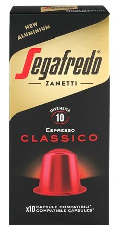 Kávékapszula, Nespresso® kompatibilis, 10 db, SEGAFREDO "Classico"