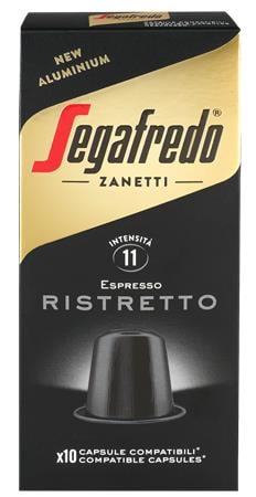 Kávékapszula, Nespresso® kompatibilis, 10 db, SEGAFREDO "Ristretto"