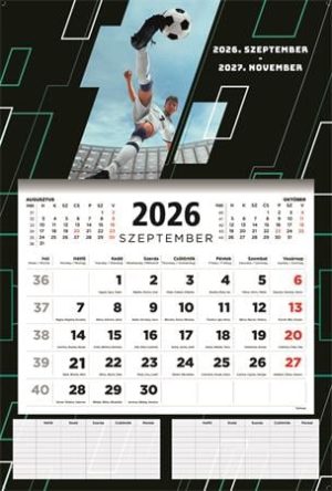 Naptár, fali, diák, 2026/2027 tanév, TOPTIMER, "Foci"