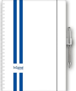 Naptár, tervező, A5, heti, DAYLINER, "InSpiral GT", fehér-kék