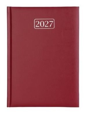Naptár, tervező, A5, napi, VICTORIA OFFICE "Chrono", bordó (2027 évi)