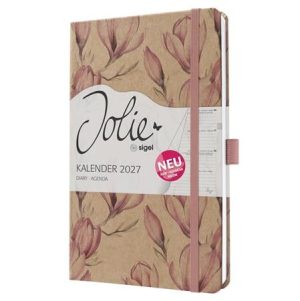 Naptár, A5, heti, 2027, kemény borító, SIGEL "Jolie",  Magnolia Dreams