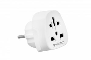 Adapter, Európába utazóknak, földelt, VERBATIM, fehér