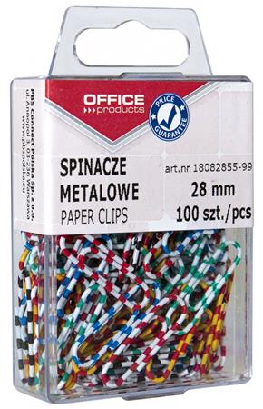 Gemkapocs, 28 mm, csíkos, OFFICE PRODUCTS, színes
