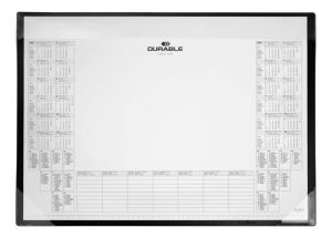 Könyökalátét, 600x430 mm, PP, éves naptárral, DURABLE, fekete