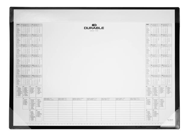 Könyökalátét, 600x430 mm, PP, éves naptárral, DURABLE, fekete - Image 2